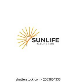 Sonnenlogo und Symbolvorlage Design Vektorgrafik.