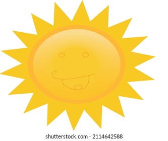 Sun logo icon template. Happy sun cartoon. Vector illustration