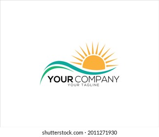 sun logo and icon Vector design Template.