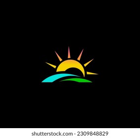 sun logo and icon Vector design Template
