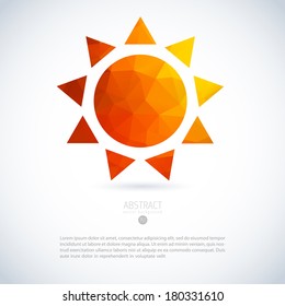 sun logo icon vector geometric illustration graphic triangle abstract mosaic summer sun of triangles background pattern label design template sun logo icon vector geometric illustration graphic triang