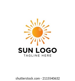 sun logo and icon vector illustration design template