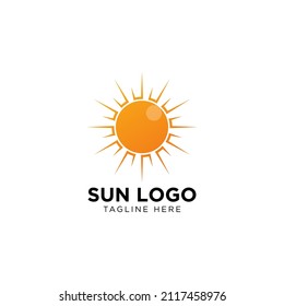 sun logo and icon vector illustration design template