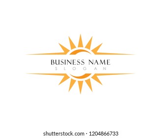 sun Logo Icon Vector Template.Sun over horizon