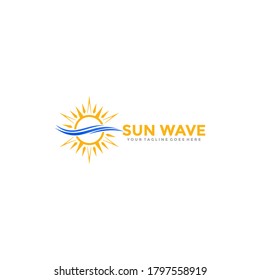 Sun logo and icon vector,Sun wave logo design template