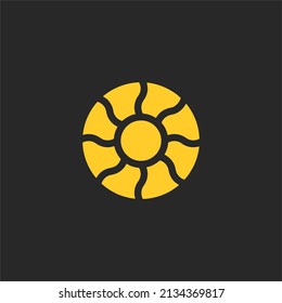 Sun logo illustration on circle shape, suitable use as icon, symbol, or nature design element