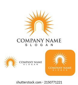Sun Logo illustration Template design