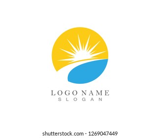 sun logo light icon - Vector