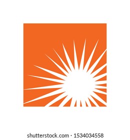 Sun logo. Light of Sunrise. Vector image.