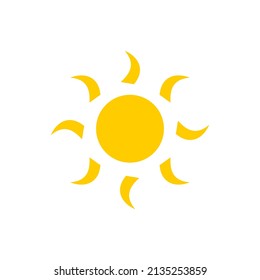Linie mit Sonnenlogo, Vektorgelb