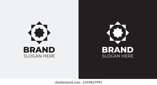Sun logo in minimalist. Abstract logotype for agencies