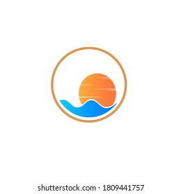 sun logo. Minimalist design on white background