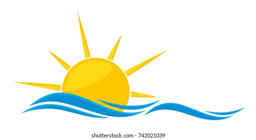 Sun Logo and sea.