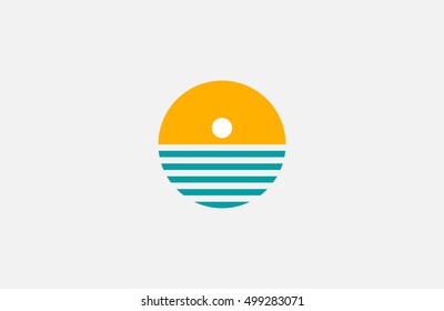 Sun Logo. Sea And Sun Logo. Ocean Logo