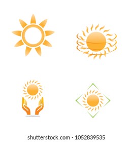 Sun logo set generic naturally vector icons design illustration concept emblem isolated