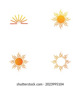 sun logo set vector illustration design
