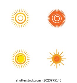sun logo set vector illustration design