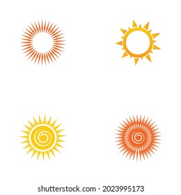 sun logo set vector illustration design
