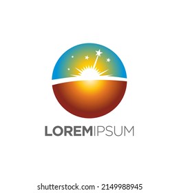 sun logo shining in the morning
