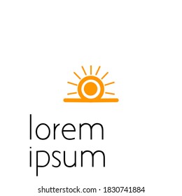 sun logo, simple logo concept for design purposes.