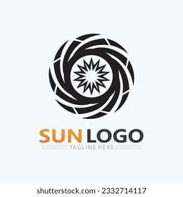 Logo de Sun y ilustración de verano Icono Ilustración de logotipo Diseño de plantilla