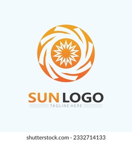 Sun logo and summer Vector illustration Icon Logo shine  Template design