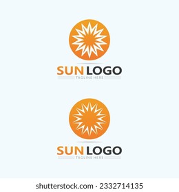 Sun logo and summer Vector illustration Icon Logo shine  Template design