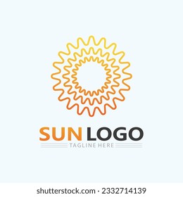Sun logo and summer Vector illustration Icon Logo shine  Template design
