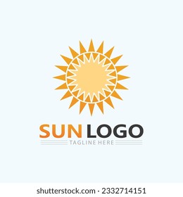 Sun logo and summer Vector illustration Icon Logo shine  Template design