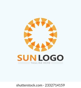 Sun logo and summer Vector illustration Icon Logo shine  Template design
