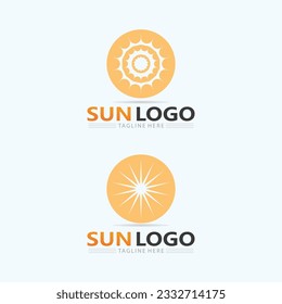 Sun logo and summer Vector illustration Icon Logo shine  Template design