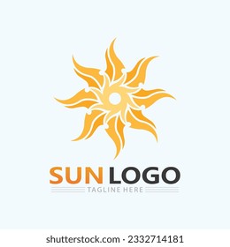 Sun logo and summer Vector illustration Icon Logo shine  Template design