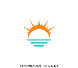 Icono del vector de agua del logotipo de Sun 