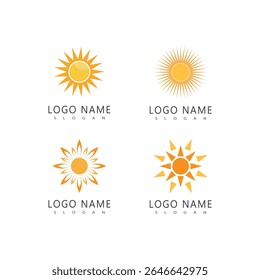Sun logo and symbol stylized design