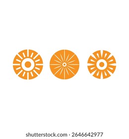 Sun Logo und Symbol stilisiertes Design