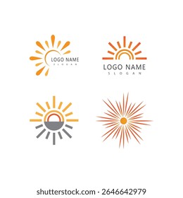 Sun logo and symbol stylized design
