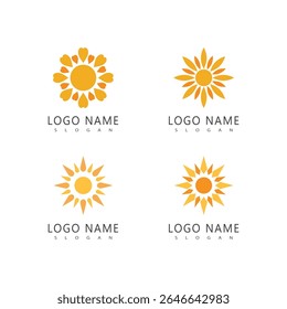 Sun logo and symbol stylized design