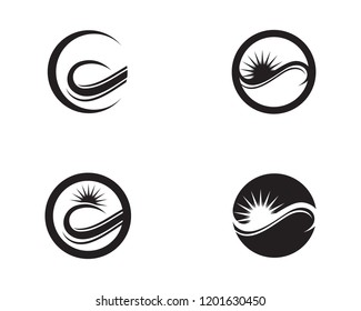 Sun logo and symbol vector black
