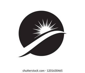 Sun logo and symbol vector black
