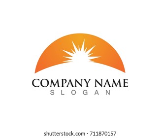 Sun logo and symbols nature 