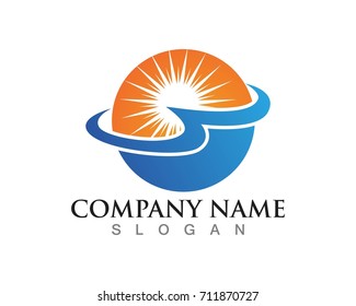 Sun logo and symbols nature 