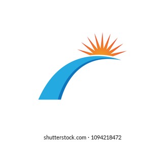 Sun logo and symbols star icon web Vector - 

