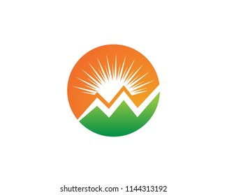 Sun logo and symbols star icon web Vector - 
