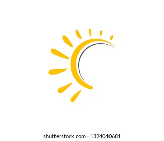 Sun logo and symbols star icon web Vector - 
