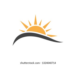 Sun logo and symbols star icon web Vector - 
