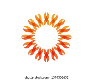 Sun logo and symbols star icon web Vector - 

