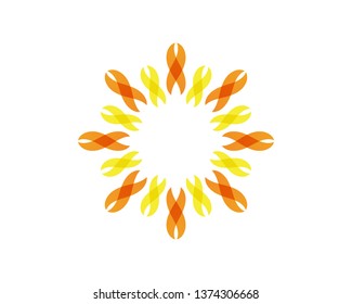 Sun logo and symbols star icon web Vector - 
