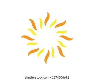 Sun logo and symbols star icon web Vector - 

