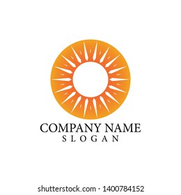Sun logo and symbols star icon web Vector