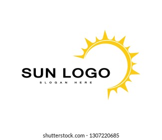 Sun logo and symbols Vector illustration 